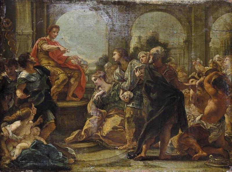 Giovanni Battista Gaulli Called Baccicio Painting depicting historical episode between Scipio Africanus and Allucius Norge oil painting art